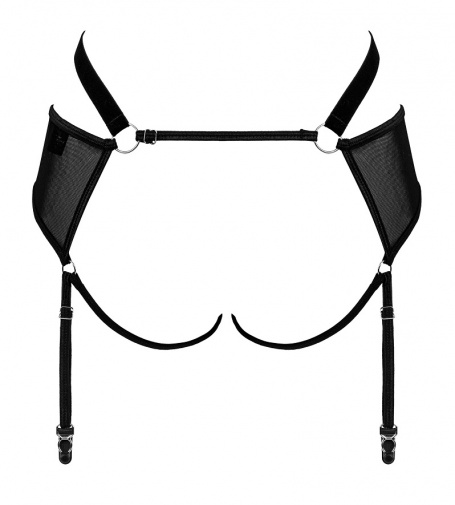 Obsessive - Allunes Crotchless Garter Belt - Black - S/M photo