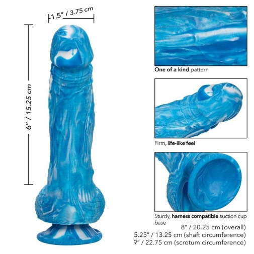 CEN - 6" Twisted Realistic Dildo - Blue photo