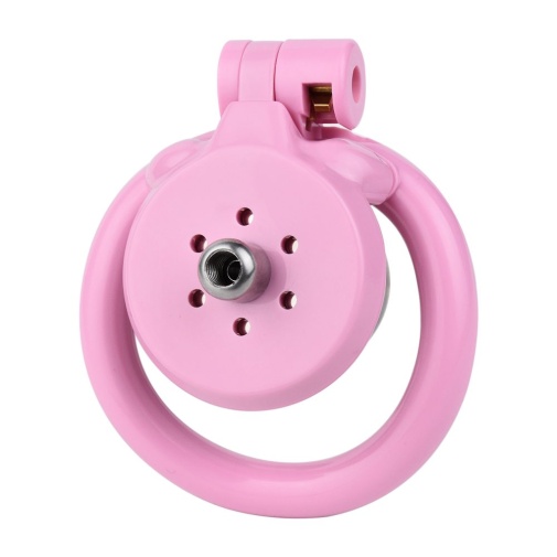 FAAK - Chastity Cage 45mm w Catheterization Hood - Pink photo