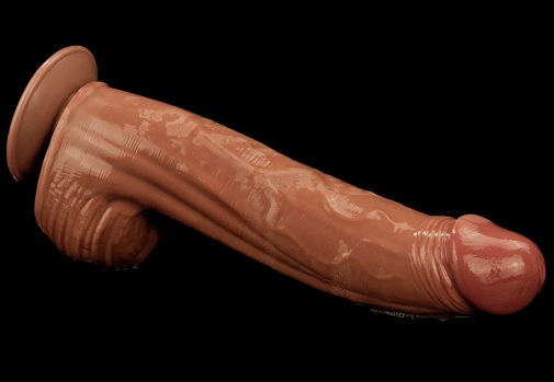 Lovetoy - 12" Sliding Skin Dildo - Brown 照片