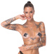 Cottelli - Glitter Nipple Stickers w Chain - Black 照片-2