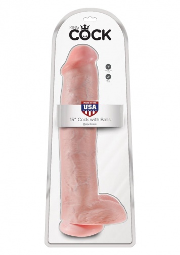 King Cock - 15" 仿真假阳具连睾丸 - 肉色 照片