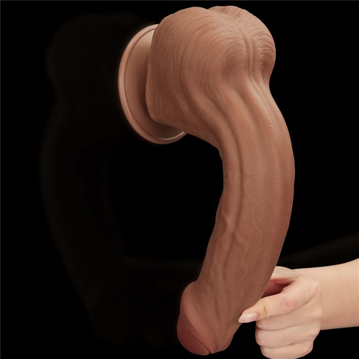 Lovetoy - 11.5" Sliding Skin Dildo - Brown 照片