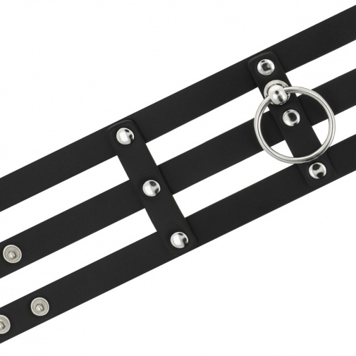 Coquette - Choker Fetish Vegan Leather - Black photo