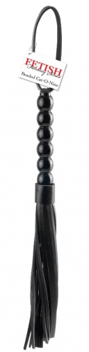Fetish Fantasy - Beaded Cat O' Nine Tails - Black photo