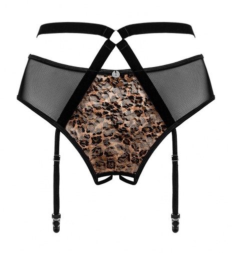 Obsessive - Allunes Crotchless Garter Belt - Black - S/M photo