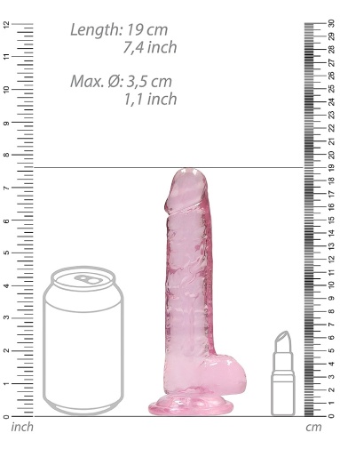 RealRock - 7" Realistic Dildo w Balls - Pink photo