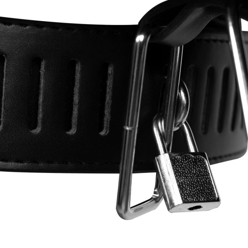 Ouch - Xtreme Female Chastity Belt w Leg Restraint - Black photo