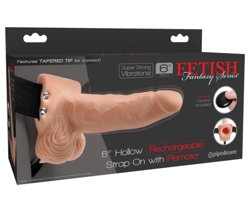Fetish Fantasy - 6" 寸穿戴式空心震动假阳具连睾丸 照片