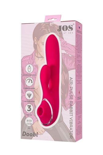 JOS - Doobl 陰蒂及G點震動棒連吸啜器 - 粉紅色 照片