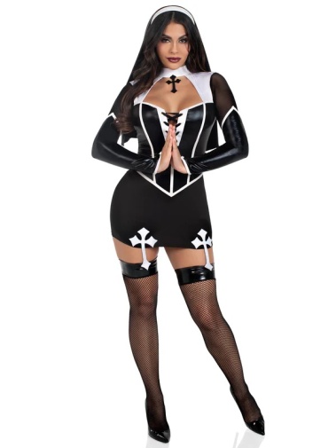 Leg Avenue - Holy Hottie Nun Costume - Black - XS photo