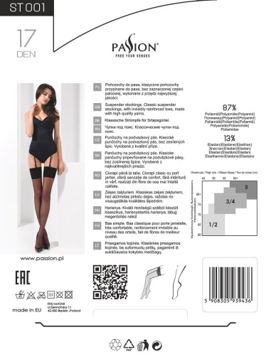 Passion - ST001 Stockings - Ecru - 1/2 photo