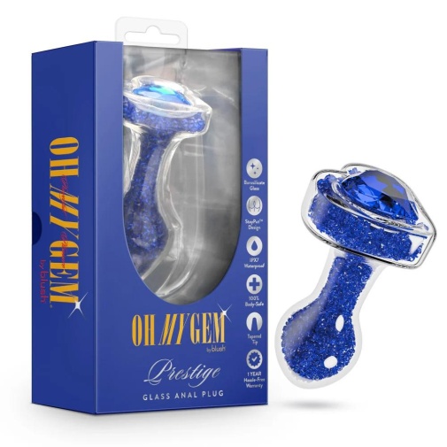 Oh My Gem - Prestige Butt Plug - Blue photo