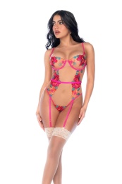 Mapale - 8928 Seductive Garden - 透肌誘惑高叉連身內衣 - 細/中碼 照片