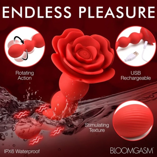 Bloomgasm - 10X Rose Twirl Vibro Beads - Red photo