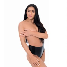 Me You Us - Latex Crotchless Panties - Black - L photo
