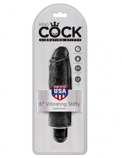 King Cock - 手持震動仿真假陽具 6'' - 黑色 照片
