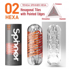 Tenga - Spinner 02 Hexa Masturbator - Orange photo