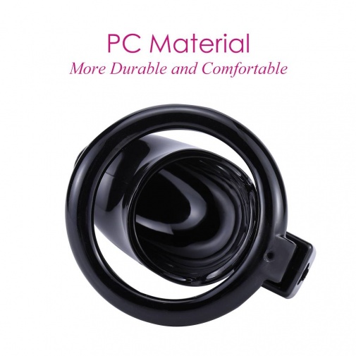 MT - Plastic Chastity Cage w Magic Lock - Black photo