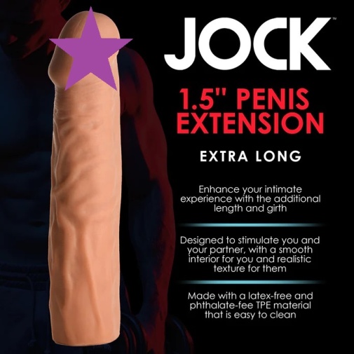 Jock - 1.5" 超长阴茎套 - 肉色 照片