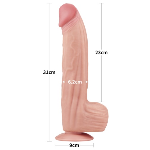 Lovetoy - 12" Sliding Skin Dildo - Flesh 照片