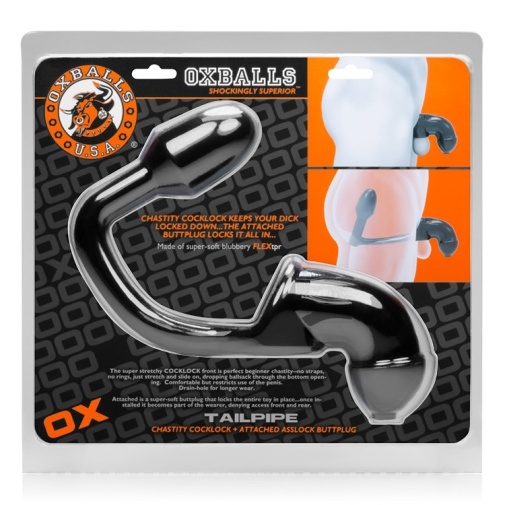 Oxballs - Tailpipe Chastity Cock Asslock - Black 照片
