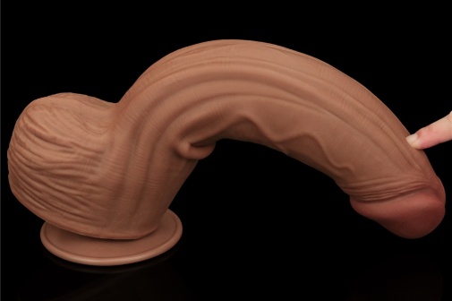 Lovetoy - 12" Sliding Skin Dildo - Brown 照片
