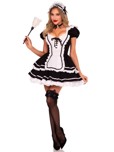Leg Avenue - Maid to Flirt Costume - Black - S photo