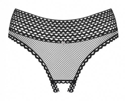 Obsessive - Strapelie Crotchless Panties - Black - S/M photo