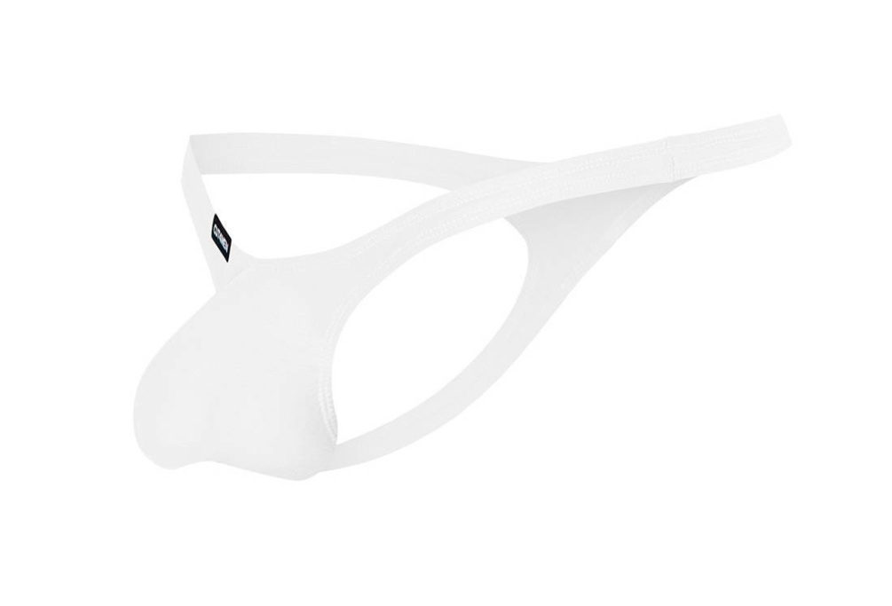 Men’s thong with natural push-up pouch. Stretch fabric (... Cut4men - Bulge Thong - White - M photo-3