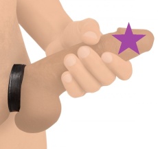 Strict - Leather Velcro Cock Ring - Black photo