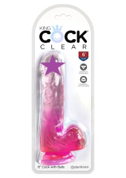 King Cock - 6" Cock w Balls - Pink photo