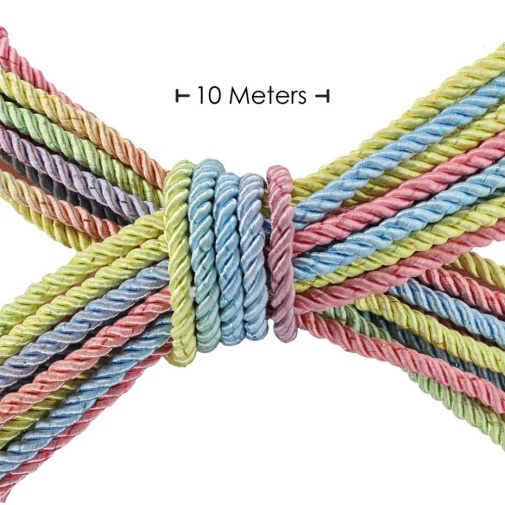 Ouch - Bondage Rope 10m - Pastel Rainbow 照片