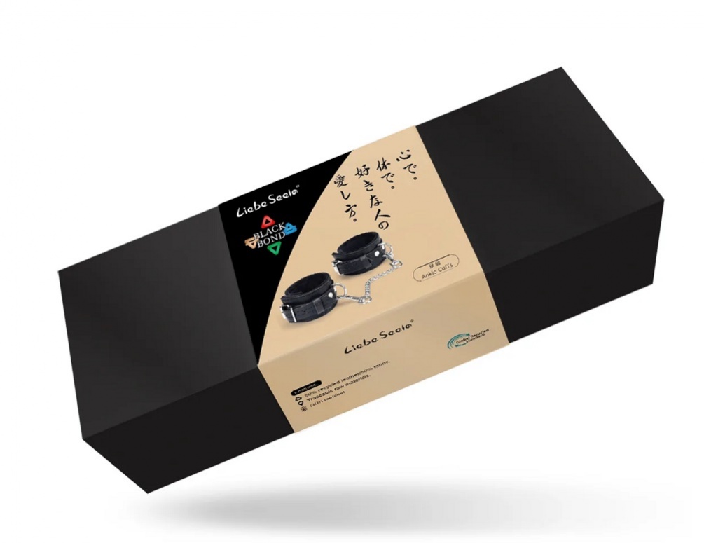 Eco-friendly material, composed of 50% recycled leather and ... Liebe Seele - Black Bond Ankle Cuffs photo-7