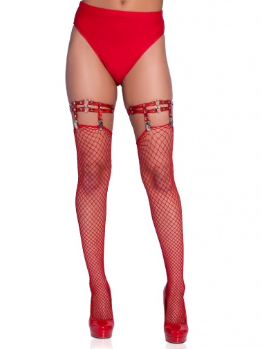Leg Avenue - 心形大腿吊襪帶 - 紅色 照片