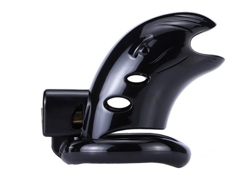 MT - Plastic Chastity Cage w Magic Lock - Black photo
