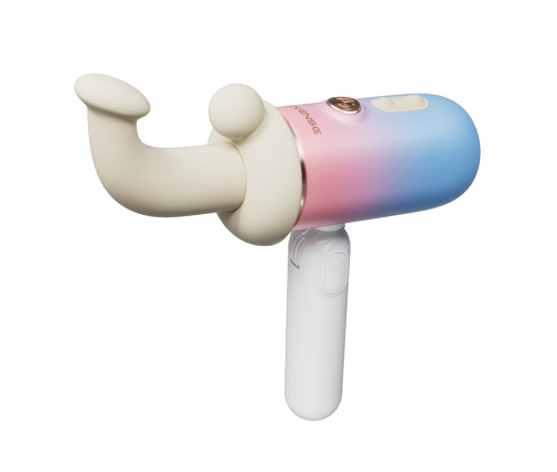 Lovense - Spinel 可APP控推撞抽插加热式按摩棒手持/吸啜底盘 - 粉红色配蓝色 照片