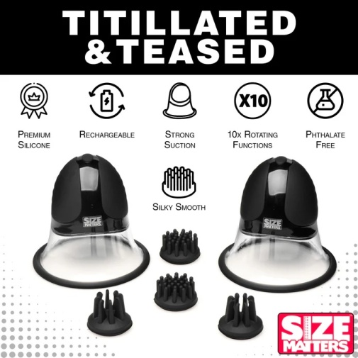 Size Matters - 10X 電動旋轉乳頭吸啜器 - 黑色 照片