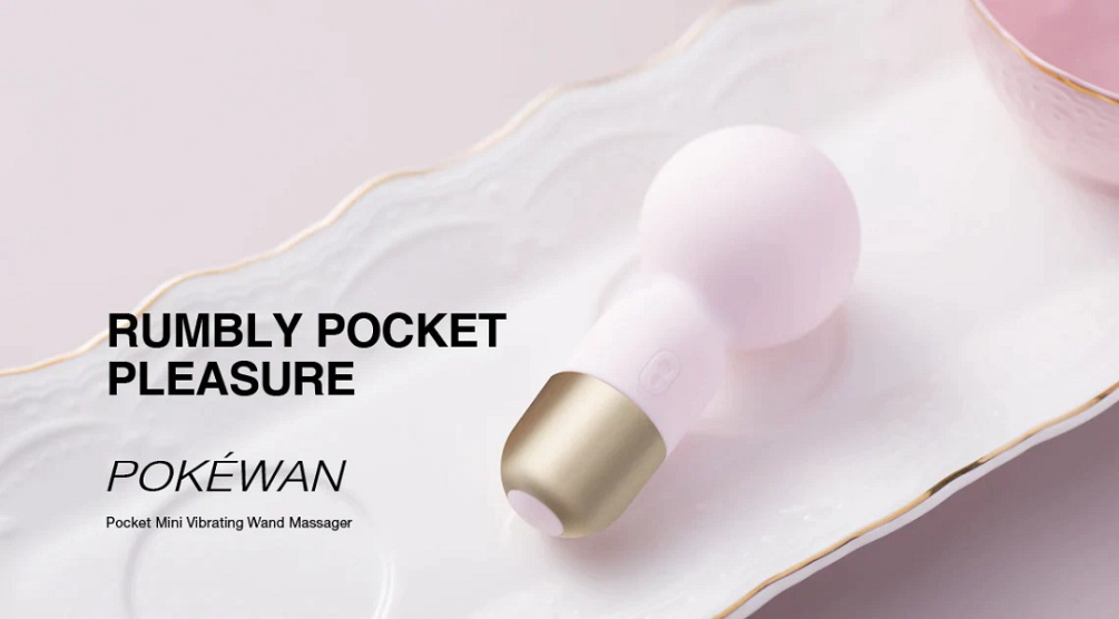 The cute, mini vibrating wand massager can be easily carried... Honey Play Box - Pokewan Mini Massager - Pale Violet photo-4