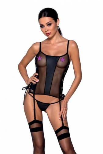 Passion - Malwia Corset - Black - S/M photo