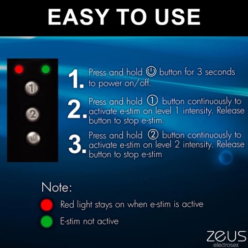 Zeus Electrosex - 電刺激短棍 - 黑色 照片