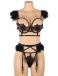 Ohyeah - Feather Underwire Set - Black - M photo-4