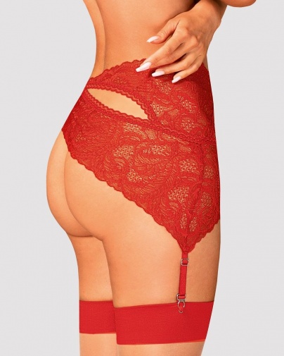 Obsessive - Atenica Garter Belt - Red - M/L photo
