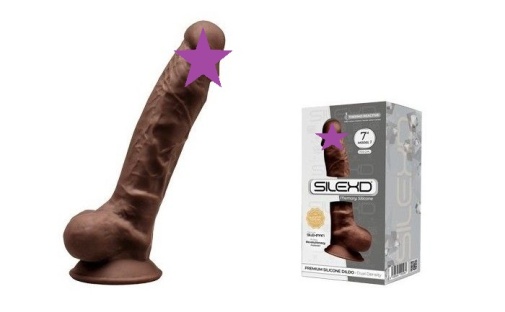 Silexpan - 7'' Dual Destiny Premium Silicone Dildo w/Balls - Brown photo