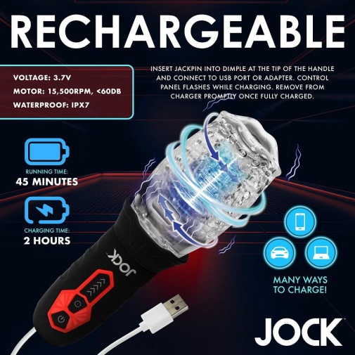 Jock - Spinning Vibro Masturbator - Black photo