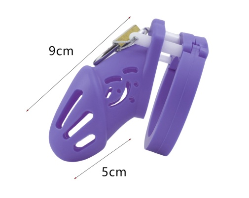 FAAK - Silicone Chastity Cage 114 - Purple photo