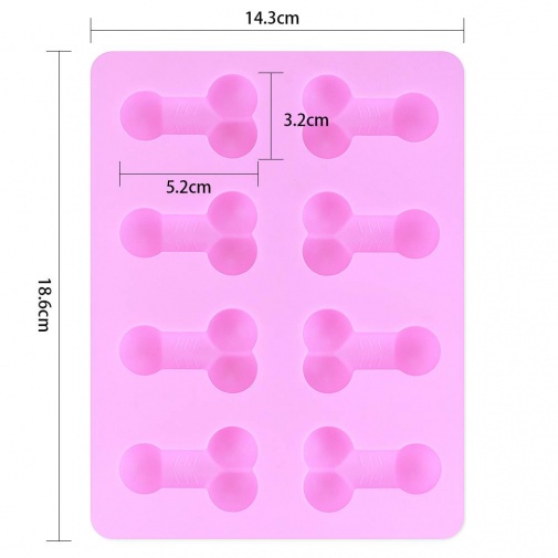 Lovetoy - Pecker Chocolate Ice Tray - Pink photo