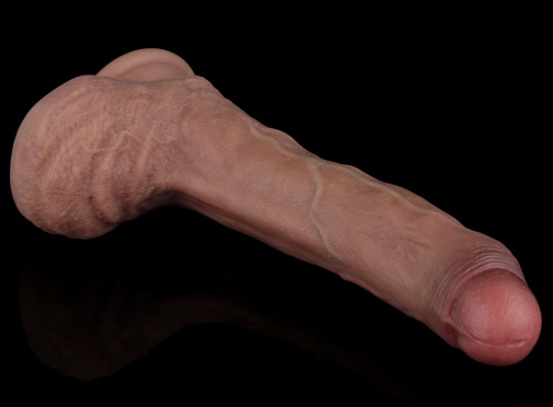 Lovetoy - 8.5" 雙層構造仿真陽具 - 啡色 照片