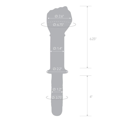 Glas - 11" Fist Double Ended Dildo w Handle Grip photo
