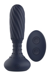 Dreamtoys - Titan 旋轉式震動扭紋後庭塞 連遙控器 - 藍色 照片